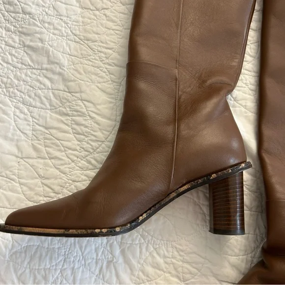 Tamara‎ Mellon Brown Leather Heeled Riding Boots - Picture 3 of 8
